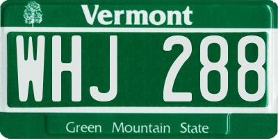 VT license plate WHJ288