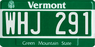 VT license plate WHJ291