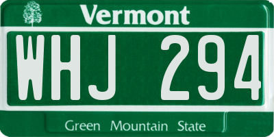 VT license plate WHJ294