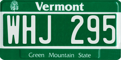 VT license plate WHJ295