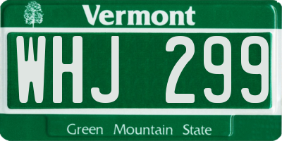 VT license plate WHJ299