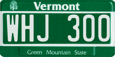 VT license plate WHJ300