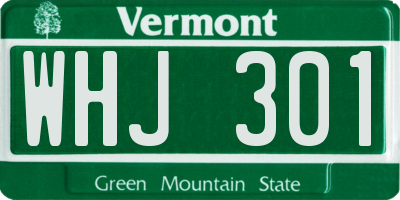 VT license plate WHJ301