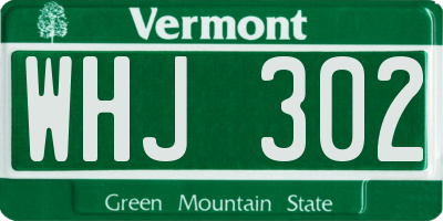 VT license plate WHJ302