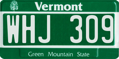 VT license plate WHJ309