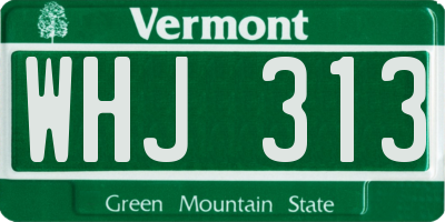 VT license plate WHJ313