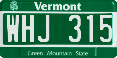 VT license plate WHJ315