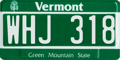 VT license plate WHJ318