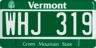 VT license plate WHJ319
