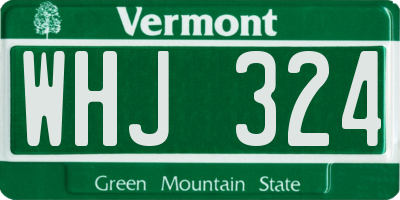 VT license plate WHJ324