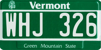 VT license plate WHJ326