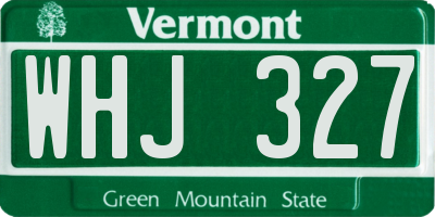 VT license plate WHJ327