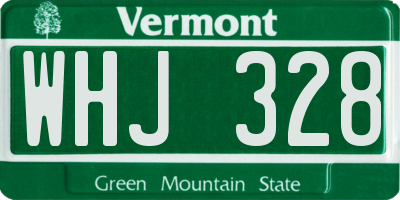VT license plate WHJ328