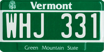 VT license plate WHJ331