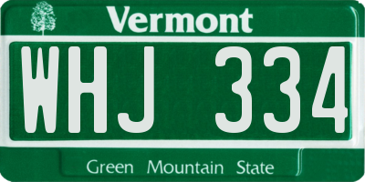 VT license plate WHJ334