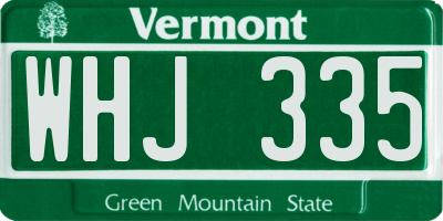 VT license plate WHJ335