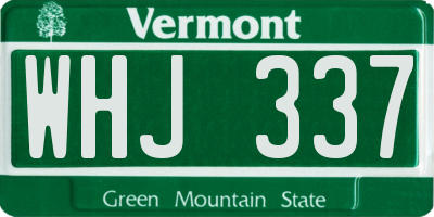VT license plate WHJ337