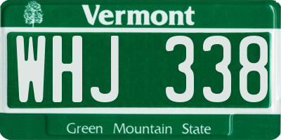 VT license plate WHJ338