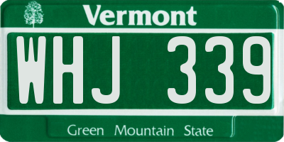 VT license plate WHJ339