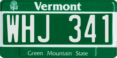 VT license plate WHJ341