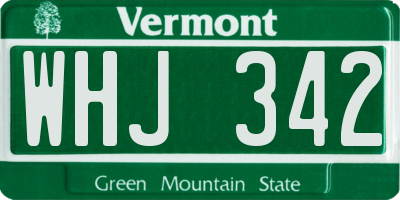 VT license plate WHJ342