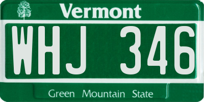 VT license plate WHJ346