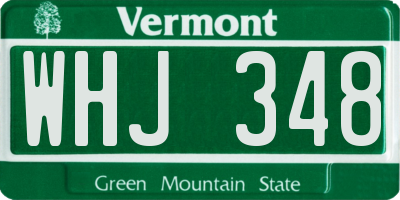 VT license plate WHJ348