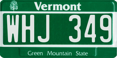 VT license plate WHJ349