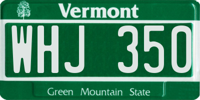 VT license plate WHJ350