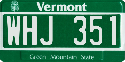 VT license plate WHJ351