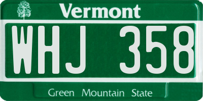 VT license plate WHJ358