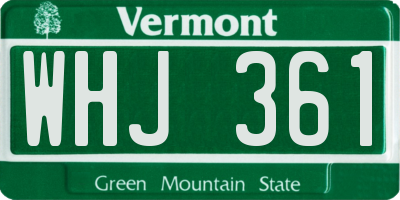 VT license plate WHJ361