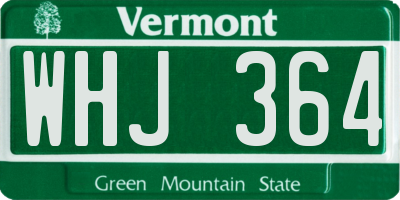 VT license plate WHJ364