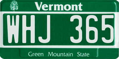 VT license plate WHJ365