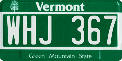 VT license plate WHJ367