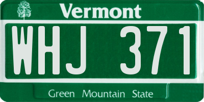 VT license plate WHJ371