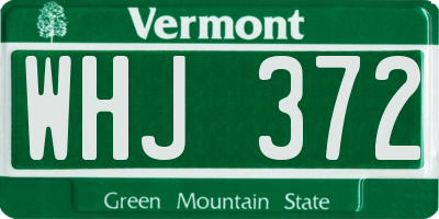VT license plate WHJ372