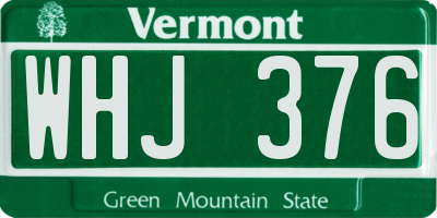 VT license plate WHJ376