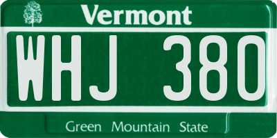 VT license plate WHJ380