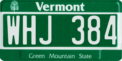 VT license plate WHJ384