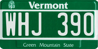 VT license plate WHJ390