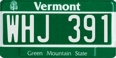 VT license plate WHJ391