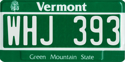 VT license plate WHJ393