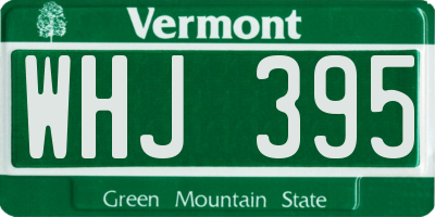 VT license plate WHJ395