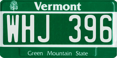 VT license plate WHJ396