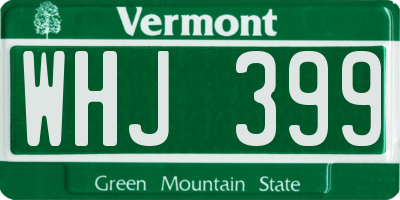 VT license plate WHJ399