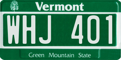 VT license plate WHJ401