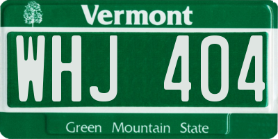VT license plate WHJ404