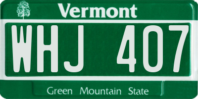 VT license plate WHJ407
