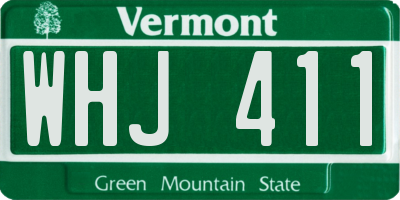 VT license plate WHJ411